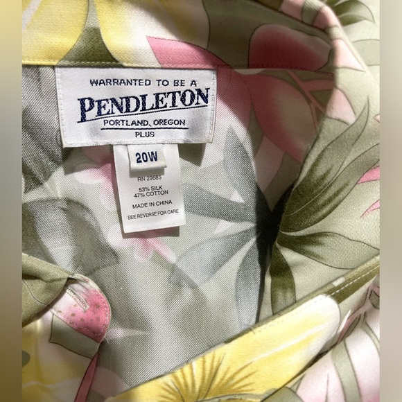 Pendleton shirt button up silk blend floral spring summer women’s 20W - Picture 9 of 10